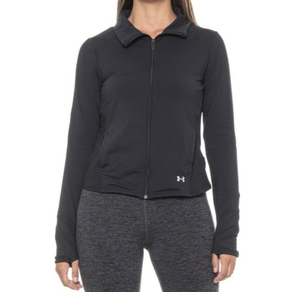 Under Armour Black Full-Zip Athletic Jacket Top Size M